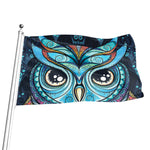 Colorful Tribal Owl Print Flag