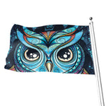Colorful Tribal Owl Print Flag