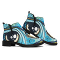 Colorful Tribal Owl Print Flat Ankle Boots