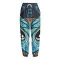 Colorful Tribal Owl Print Fleece Lined Knit Pants