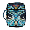 Colorful Tribal Owl Print Front Pocket Bible Bag