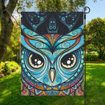 Colorful Tribal Owl Print Garden Flag