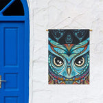 Colorful Tribal Owl Print Garden Flag