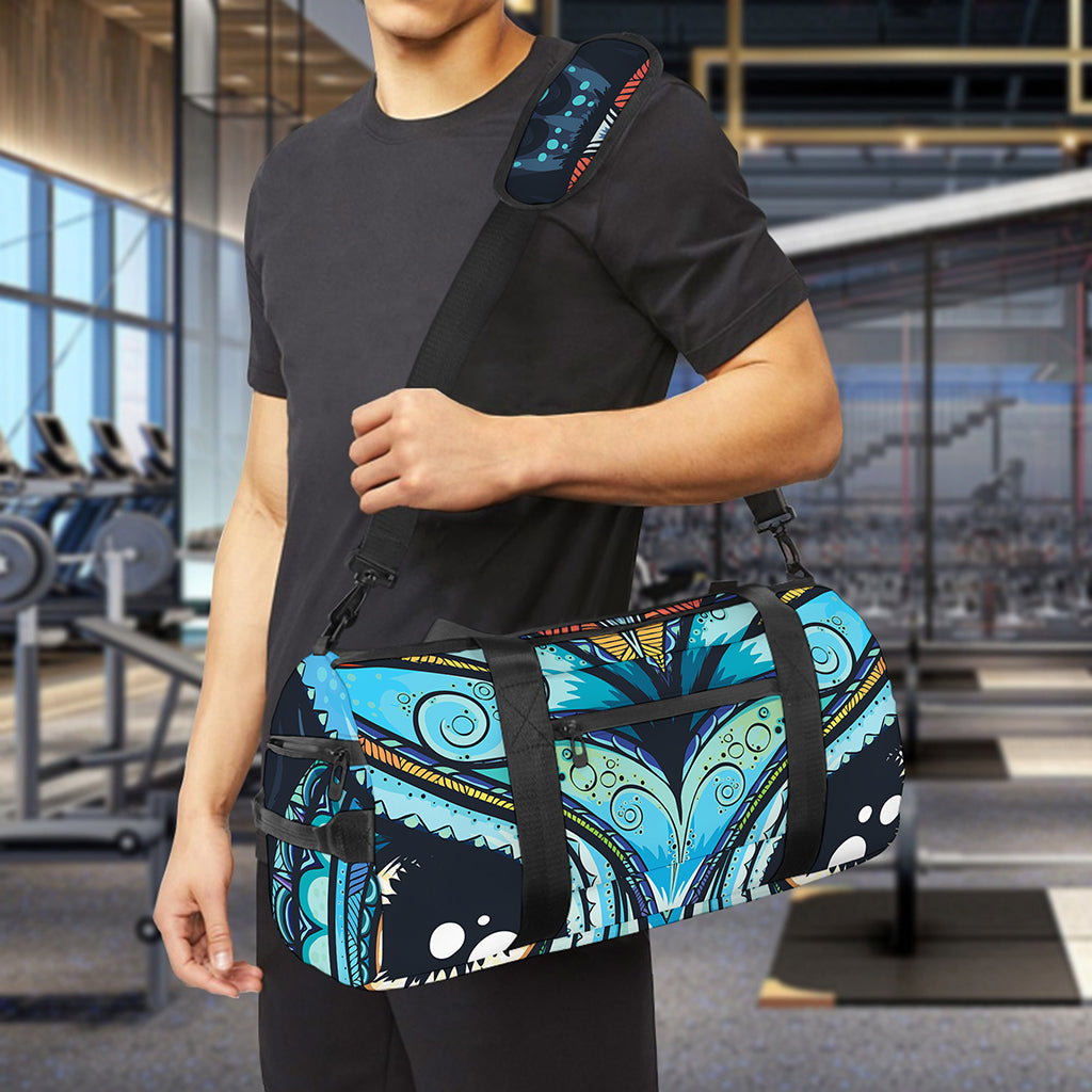 Colorful Tribal Owl Print Gym Bag