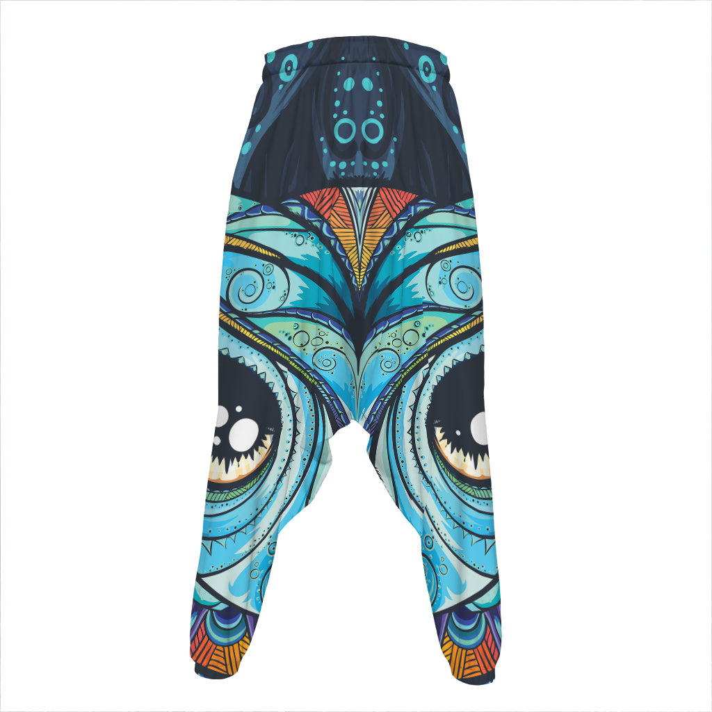 Colorful Tribal Owl Print Hammer Pants