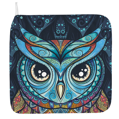 Colorful Tribal Owl Print Hand Towel