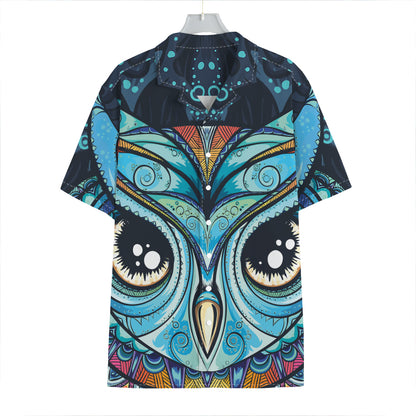 Colorful Tribal Owl Print Hawaiian Shirt