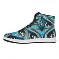 Colorful Tribal Owl Print High Top Leather Sneakers