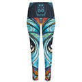 Colorful Tribal Owl Print High-Waisted Pocket Leggings