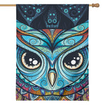 Colorful Tribal Owl Print House Flag