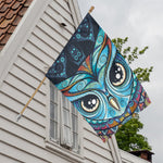 Colorful Tribal Owl Print House Flag