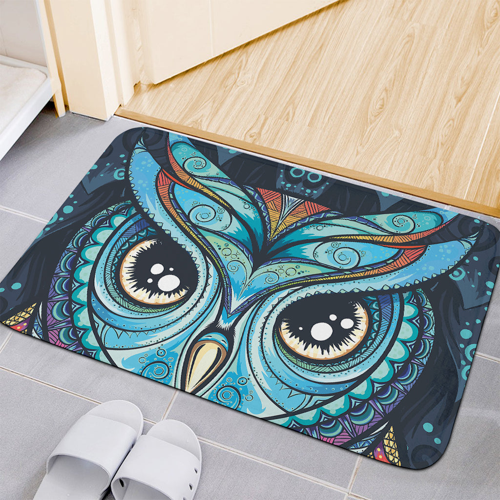 Colorful Tribal Owl Print Indoor Door Mat