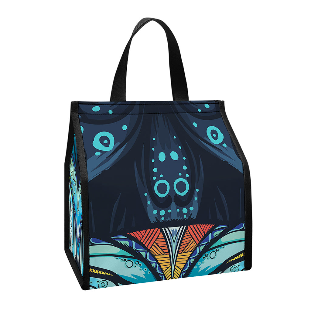 Colorful Tribal Owl Print Insulated Lunch Tote