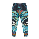 Colorful Tribal Owl Print Jogger Pants