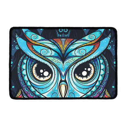 Colorful Tribal Owl Print Kitchen Mat