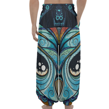 Colorful Tribal Owl Print Lantern Pants