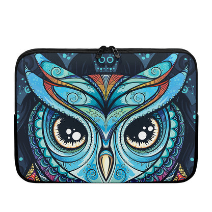 Colorful Tribal Owl Print Laptop Sleeve