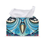 Colorful Tribal Owl Print Leather Tissue Box Cover
