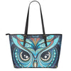Colorful Tribal Owl Print Leather Tote Bag