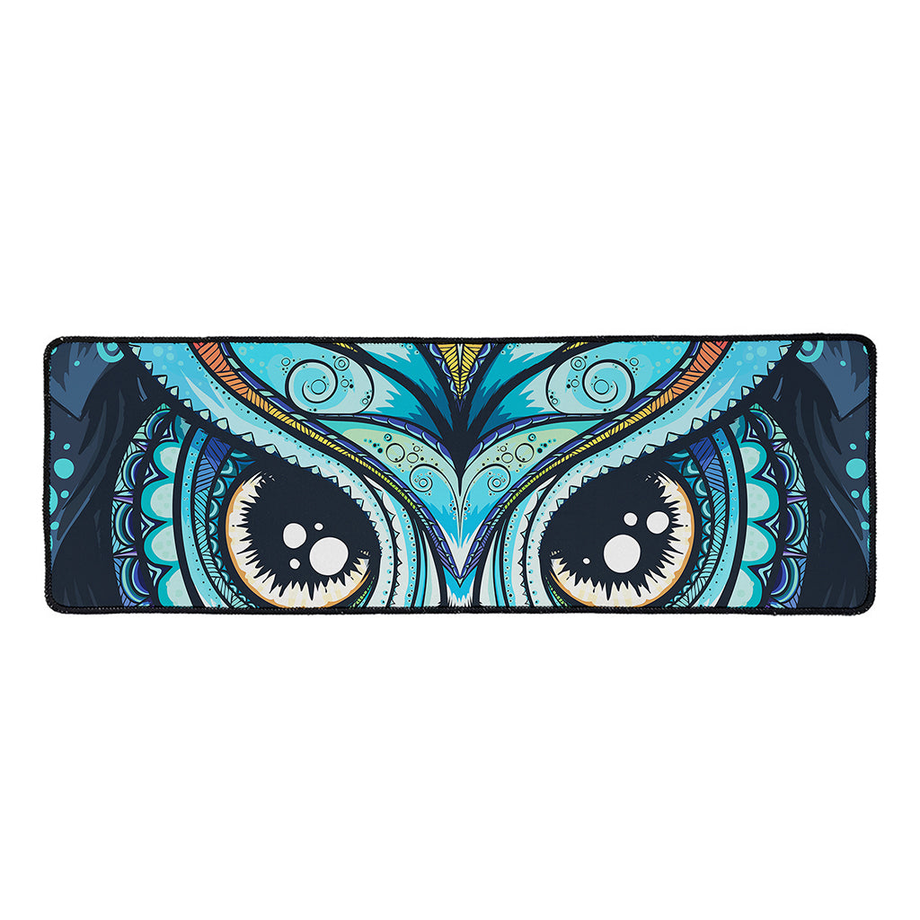Colorful Tribal Owl Print Long Kitchen Mat
