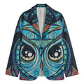 Colorful Tribal Owl Print Men's Blazer