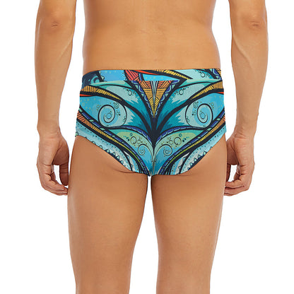 Colorful Tribal Owl Print Men's Briefs