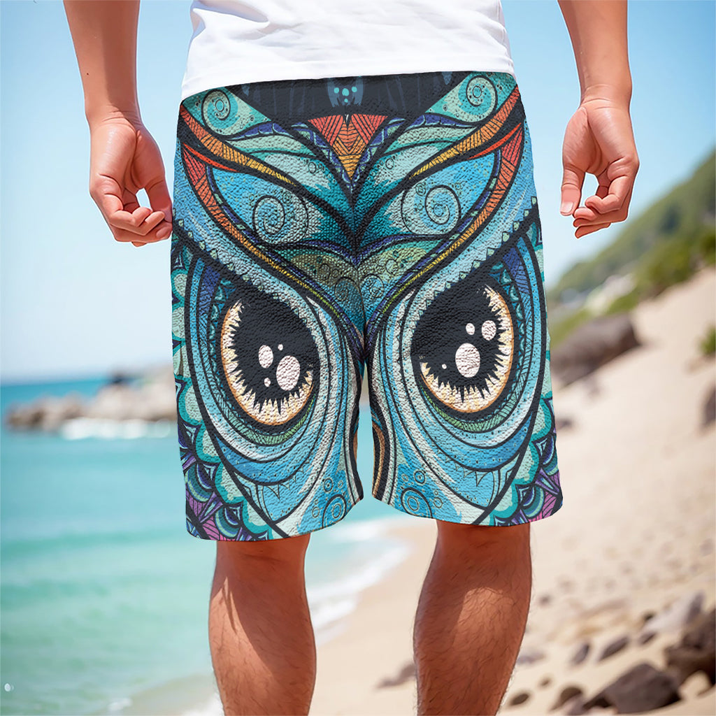 Colorful Tribal Owl Print Men's Cargo Shorts