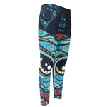 Colorful Tribal Owl Print Men's Compression Pants
