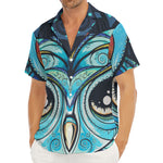 Colorful Tribal Owl Print Men's Deep V-Neck Shirt