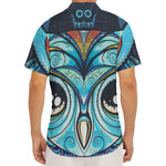 Colorful Tribal Owl Print Men's Deep V-Neck Shirt
