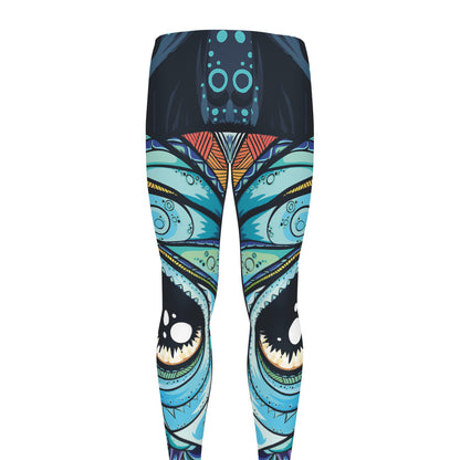 Colorful Tribal Owl Print Men's leggings