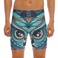 Colorful Tribal Owl Print Men's Long Boxer Briefs