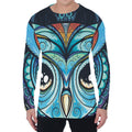 Colorful Tribal Owl Print Men's Long Sleeve T-Shirt