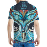 Colorful Tribal Owl Print Men's Polo Shirt
