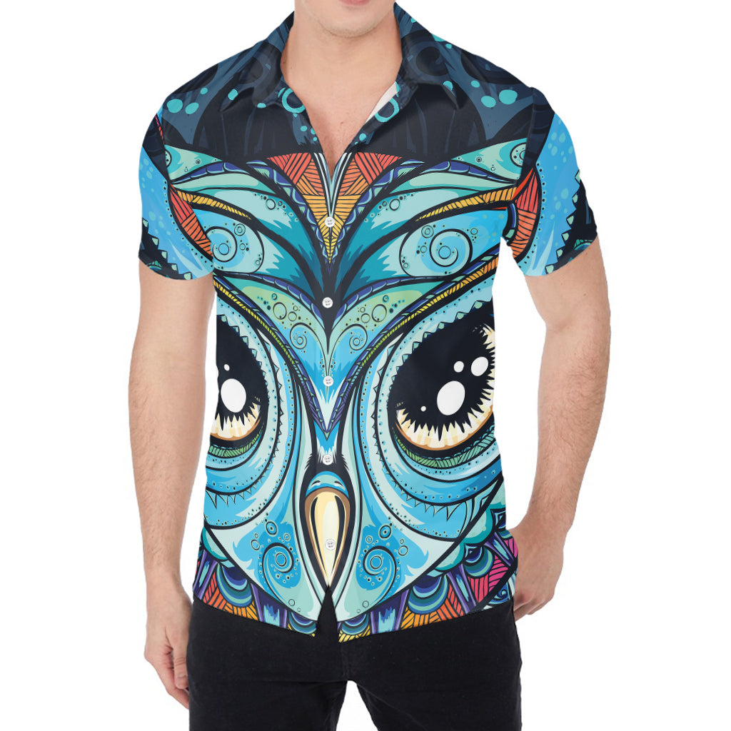 Colorful Tribal Owl Print Men's Shirt