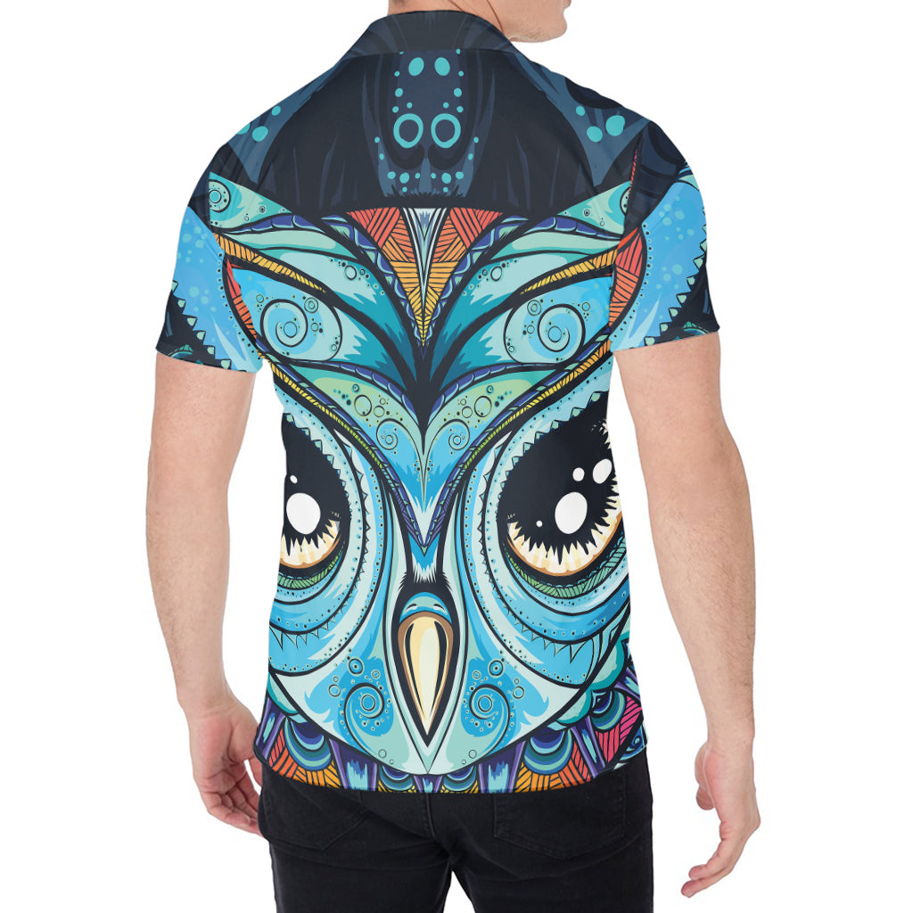 Colorful Tribal Owl Print Men's Shirt