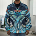 Colorful Tribal Owl Print Men's Shirt Jacket