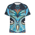 Colorful Tribal Owl Print Men's Athletic T-Shirt