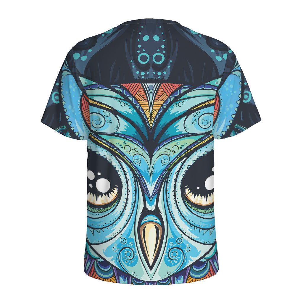 Colorful Tribal Owl Print Men's Sports T-Shirt