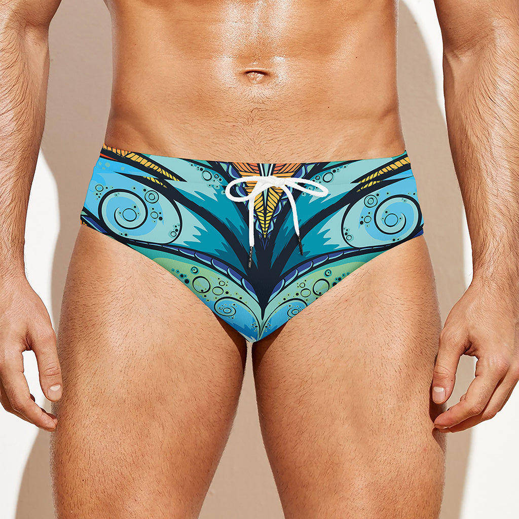 Colorful Tribal Owl Print Men's Swim Briefs