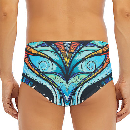 Colorful Tribal Owl Print Men's Triangle Swim Briefs