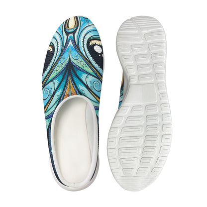 Colorful Tribal Owl Print Mesh Casual Shoes