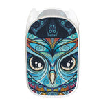 Colorful Tribal Owl Print Mesh Laundry Hamper