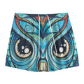 Colorful Tribal Owl Print Mesh Shorts