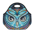 Colorful Tribal Owl Print Neoprene Lunch Bag