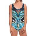 Colorful Tribal Owl Print One Piece Swimsuit