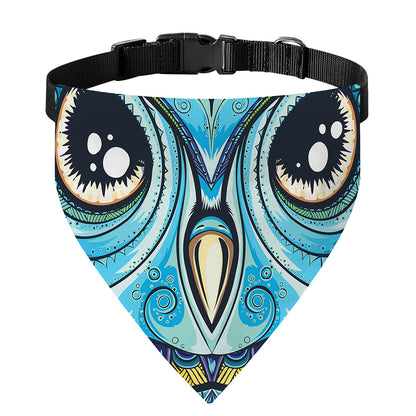 Colorful Tribal Owl Print Over The Collar Dog Bandana