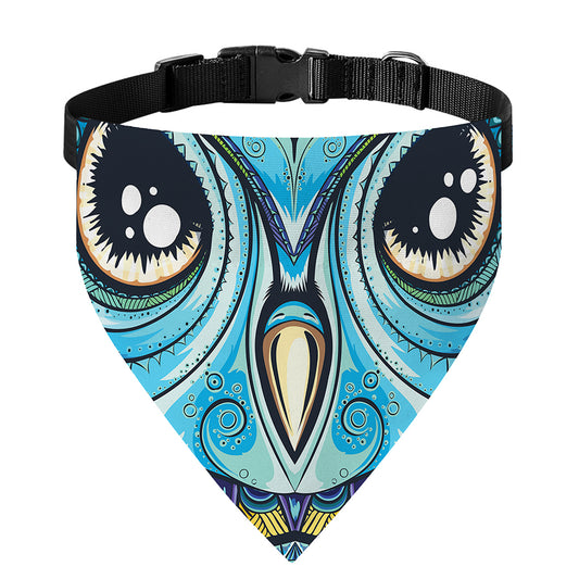 Colorful Tribal Owl Print Over The Collar Dog Bandana