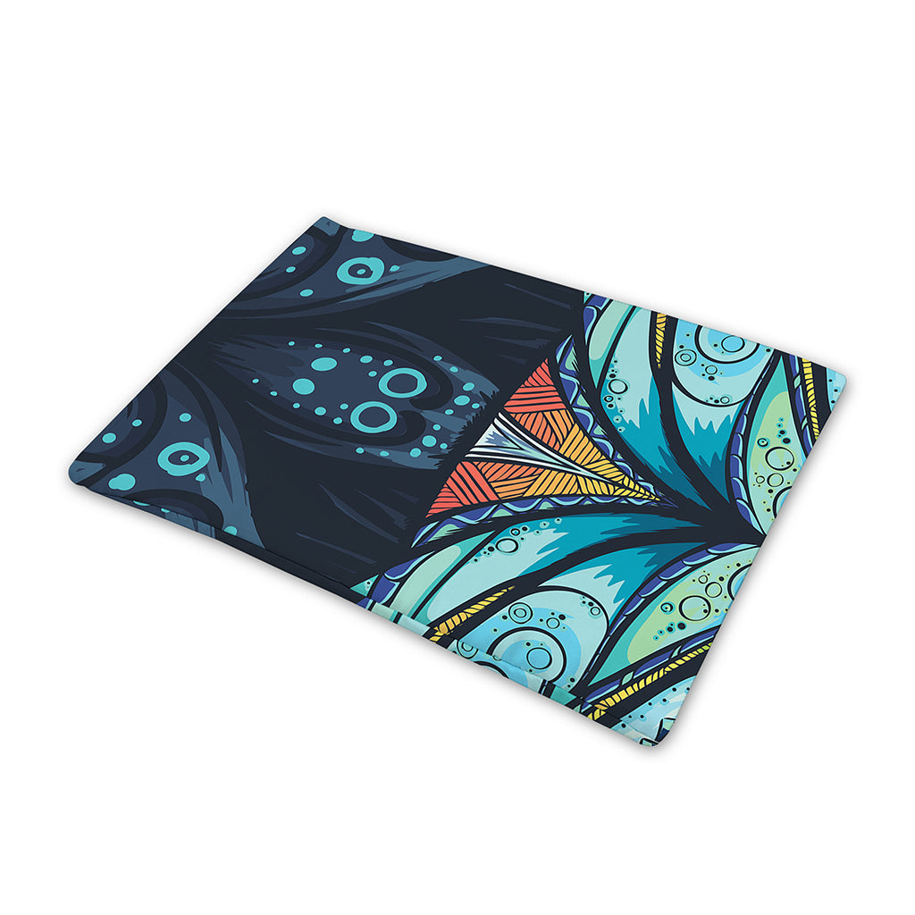 Colorful Tribal Owl Print Pet Cooling Mat Cover
