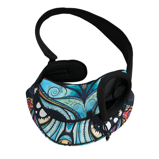 Colorful Tribal Owl Print Pet Sling Carrier